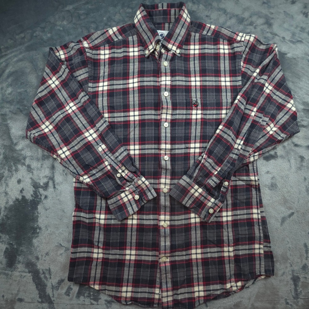 Southern Proper Flannel Shirt Mens Small Navy Red Plaid Cotton Button Down